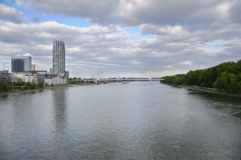 Panoramic view of the Danube River in Bratislava